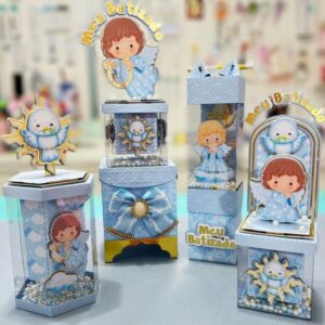 Kit Caixas Vitrine Luxo - Batizado